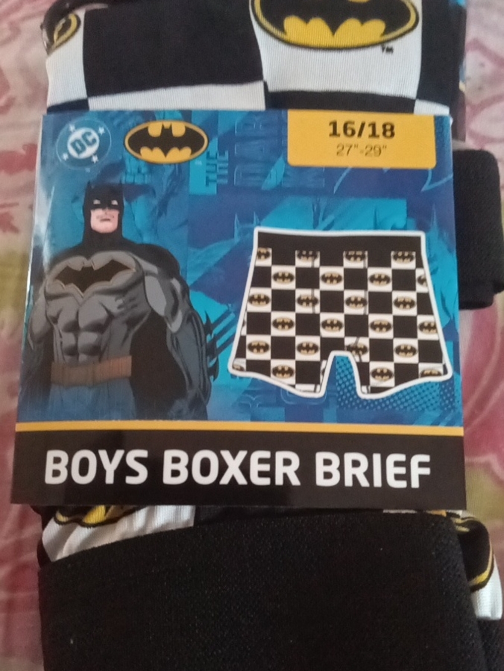 Batman Black, White & Yellow Checker Boxer Briefs - Boys